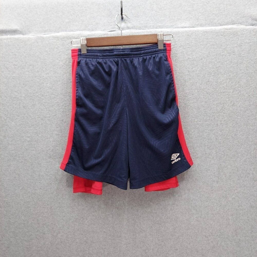 Umbro Shorts Youth 12/14 Navy and Red Shorts Activewear Baseball Soccer